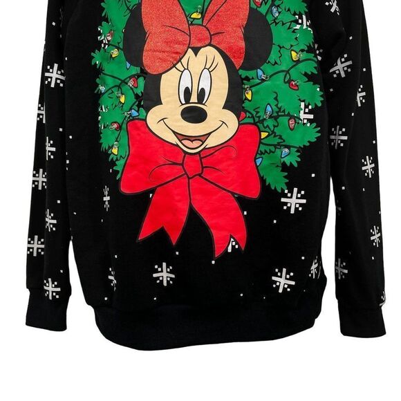 Disney Minnie Mouse Christmas Holiday Light Up Long Sleeve Sweatshirt Top - Picture 5 of 8